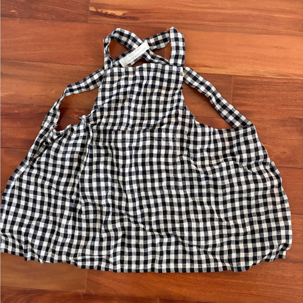 Fog Linen Kids Checkered Black and White Apron